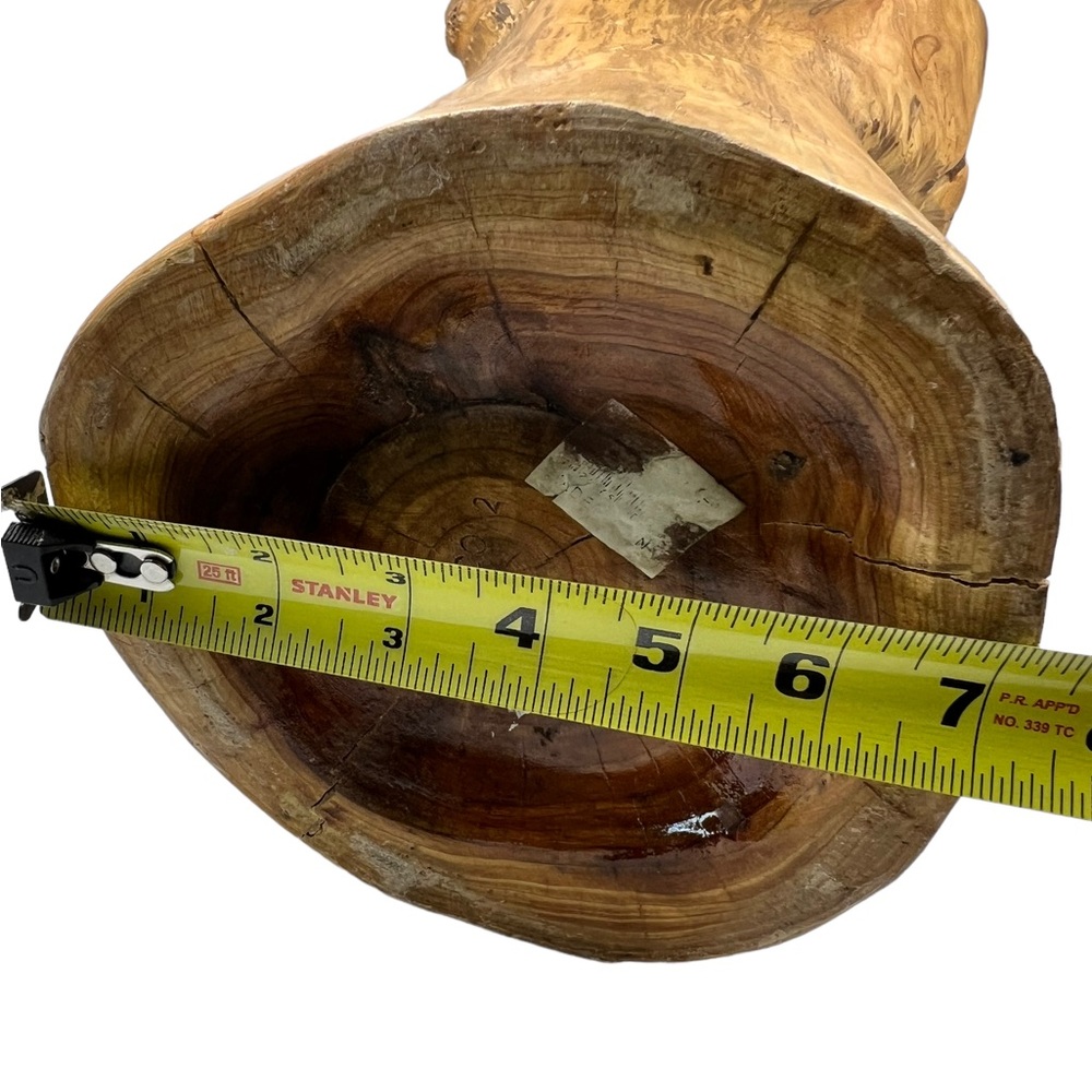 Hand Carved Wooden Vase Birdseye Maple Burl Wood Tree Stump Natural Juniper JK - Picture 7 of 8